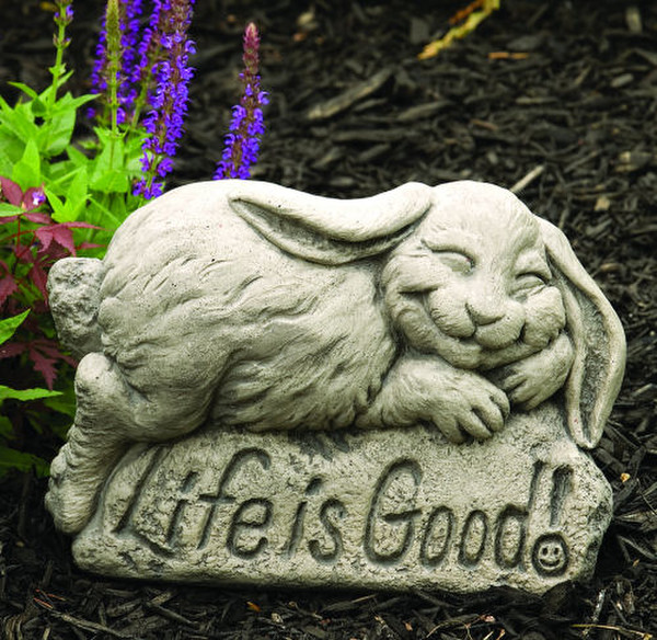 Life Is Good Garden Rabbit Sculpture